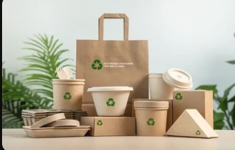 Fulfillment station with sustainable shipping packaging materials